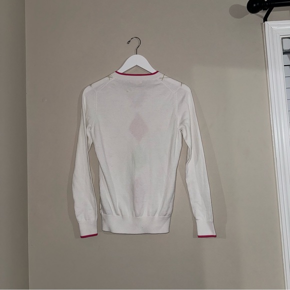 Lilly Pulitzer Women's White Sweater with Argyle Pattern - Picture 4 of 4